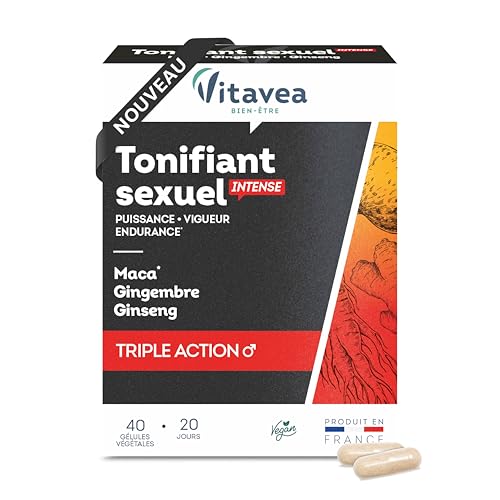 Vitavea Bien-être - Complément Alimentaire Tonifiant Sexuel Intense pour Homme - Performance, Vigueur, Endurance Sexuelle - Maca, Gingembre, Ginseng, 40...