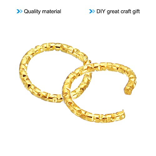 PATIKIL 1.2 x 10mm Wine Glass Charm Ring, 200 Pack Metal Earring Beading Hoop Twisted Open Jump Rings, Golden - Image 4