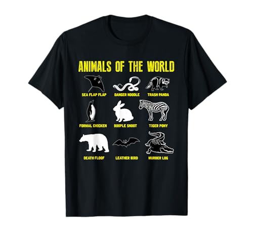 Animales del mundo Funny Humor Vintage Gift T-Shirt Camiseta