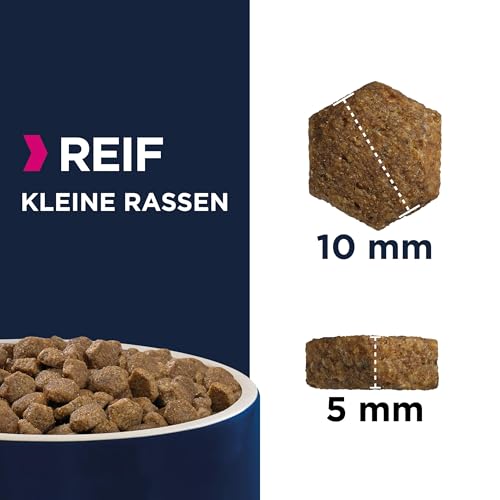 Eukanuba Hundefutter mit frischem Huhn für kleine Rassen, Premium Trockenfutter für reife Hunde, 3 kg