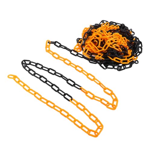 DECOMELODY 25m Plastic Heavy-Duty Barrier Chain for Safety Management Driveway Warning Chain for Traffic Control High Visibility Orange and Black Versatile Crowd Control