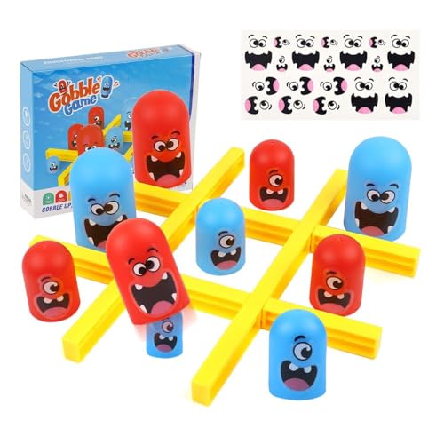 Anyingkai Tic Tac Toe Big Eat Small,Tic Tac Toe Gioco da Tavolo, Tic-Tac-Toe,Big eat small tic tac toe,Gioco interattivo genitore-figlio, Giochi per Famiglie e Un Gioco Classico (Rosso & blu)