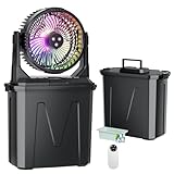 Portable Misting Fan with Ice Cube Tray-20000mAh Rechargeable Battery Camping Fan 9L Large Tank, 3 Sprays, 4 Speeds, 7-Color Lights Outdoor Mist Cooling for Patio,Panics and Outdoor Activities