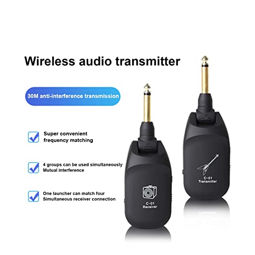 BAODAN guitarra sem fio, 4 canais, 20 Hz, transmissor profissional e receptor para guitarra e baixo