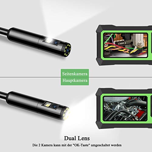 GEEUMI Dual Kameras Endoskopkamera Industrieendoskop 1080P Dual-Lens Schlangenkamera Doppelkamera Endoskop mit 8… – Bild 4