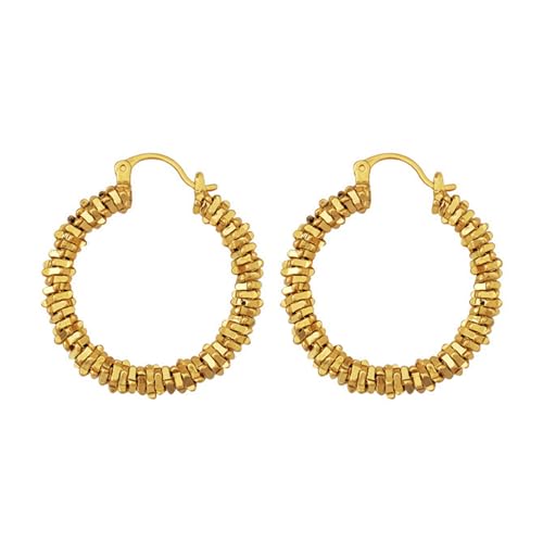 18K Gold Hoop Earrings for Women Gold Earrings for Women Gold Earrings Hoops Irregular Nugget Gifts for Women 30mm