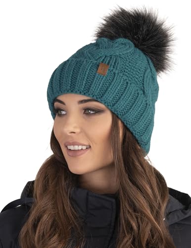 Bonnet femme hiver tricot chaud ajustable Vivisence 7014