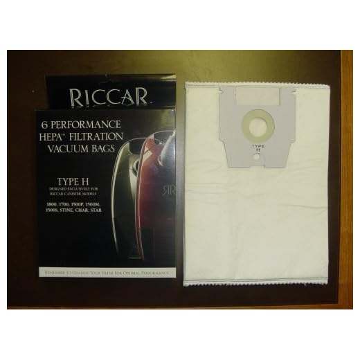 Genuine Riccar Type H Hepa Filtration Vacuum Cleaner Bags (6 pack)
