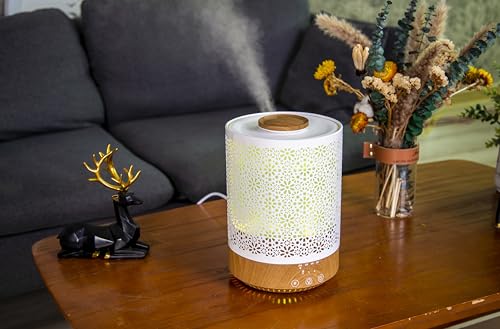 BlueHills 2500 ML Humidifier with Essential Oil Diffuser Combo Aroma Home Décor Design for Large Bed Bath Kids Baby Living Rooms Big Capacity LED Lights Scent Ultrasonic Cool Mist Wood Grain F006 by BlueHills - Image 6