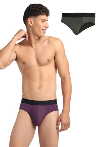 Image of Cresmo Men's|Anti-Microbial Luxury Micro Modal Underwear Breathable Ultra Soft Comfort Lightweight Brief|Pack of 2 |