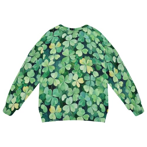 JUNZAN St.patrick Green Shamrocks Little Girls Pullover Hoodie Crewneck Sweatshirt With Hoodie Athletic 4T2