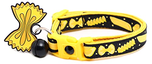 Noodle Cat Collar - Safety - Breakaway - Charm And Bell - Pugs2Persians (Small(10 Lbs & Less), Black) #TOP22