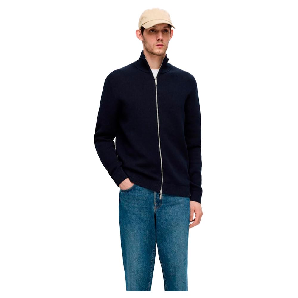 SELECTED HOMME Knitted Cardigan Zipped High Neck Sky Captain XL Sky Captain XL