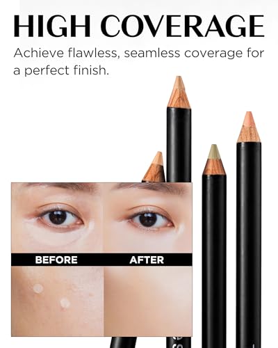 THESAEM Cover Perfection Concealer Pencil – Non Comedogenic spot Eraser - Conceal Blemish,Aging Spot,Acne&Freckle – Multi-Use Under Eye Concealer for Dark Circle,2g (1.0 Clear Beige)