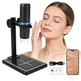 Digital Microscope with Stand & Measurement Ruler, 1000X 1080P HD Wireless USB Microscope Compatible with Phone/PC, for PCB Repair, Coin Collection, Jewelry Appraisal, Insect & Science Education