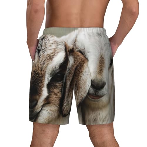 Short de plage double couche imprimé chèvre original pour homme actif - 4