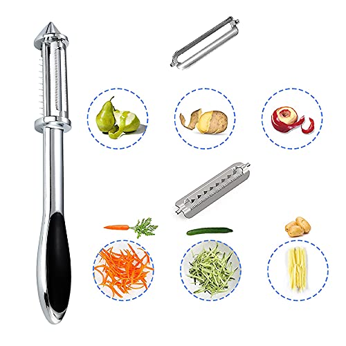 Vegetable Peeler & Fruit Peelers ,Apple Peeler ，Carrot,Potato, Veggie Julienne Peeler, Shredded Carrots, Cucumber Julienne Slicer Vegetable Cutter, Stainless Steel Peeler With Julienne (Silver) #TOP1
