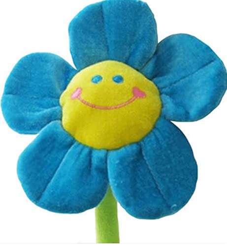 Life On Left 26" Super Cute Sun Flower, Plush Daisy Flowers With Bendable Stems Big Smile Face Flower Creative Stuffed Plush Toy (65Cm) (Blue Sunflower) #TOP1