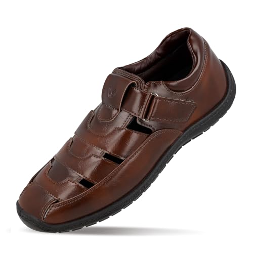 Image of WALKAROO WF6259 Mens Sandals for dailywear and regular use for Indoor & Outdoor - Brown