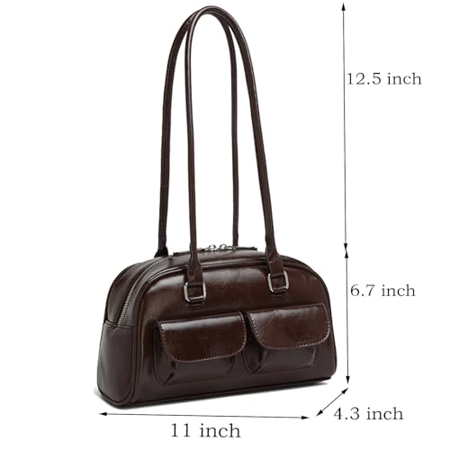Y2K Shoulder Bag for Women Black Purse Small Retro Brown Purse Trendy Purse Women's Shoulder Handbags Purses2