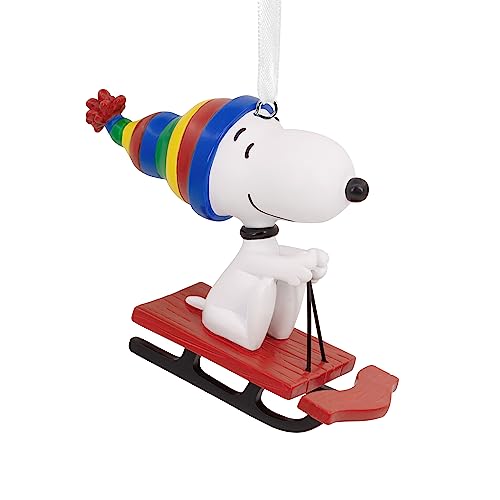 Hallmark Adornos coleccionables de Snoopy en Trineo, decoración de Snoopy, Adorno Colgante de Navidad, Regalos para Navidad, cómics de Cacahuetes