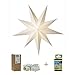 Produktbild Papierstern weiß mit Zubehör, Stern Bianco, Papierstern beleuchtet Faltstern, Kabel weiß, Weihnachtsstern Deko Lampe, Fensterdeko Wohndeko, Faltstern Geschenkidee (Baby Bianco S)