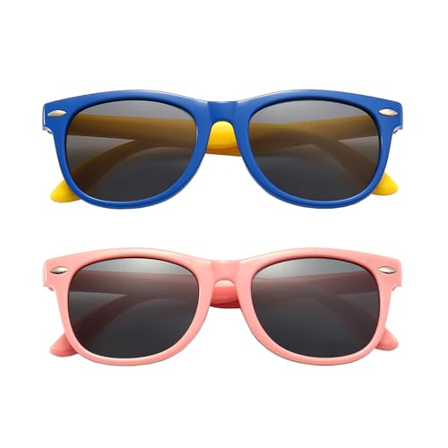 Image of FANNYGO 3 Pack Kids Sunglasses for Boys Girls Kid children's Polarized Sunglasses Age 3-10