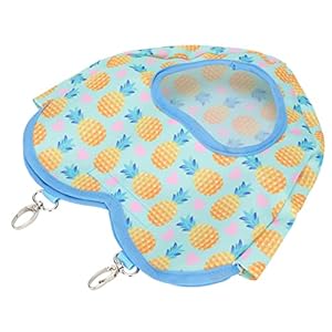 Hooivoerzak, hangende bedrukte konijnenhooizak Gemakkelijk schoon te maken met metalen haken voor cavia’s(gele anana’s)