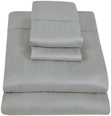 Home Source International 3-Piece 400 Thread Count TENCEL Sheet Set, King, Silver