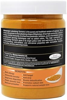 Umanac Lakadong Turmeric Powder- 250Gm | Lakadong Haldi Powder | Fresh Turmeric from Meghalaya | High Curcumin Value | 100% Pure & Natural | Unprocessed | Rich Earthy Aroma | Pack of 2