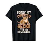 Kids Fun Crested Gecko Eyelash Lizard Boy Girl Herpetologist T-Shirt