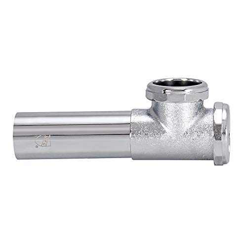 Image of EZ-FLO 22-Gauge Cast Brass End Outlet Tee for Tubular Drain Applications, 1-1 /2 Inch Tee with Baffle, Slip Joint Connection, Chrome, 35134