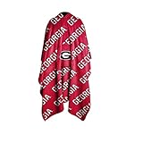Logo Brands NCAA Georgia Bulldogs Wearable Throw Blanket – Oversized Plush Fleece Wrap with Front Pocket | Officially Licensed Design | Cozy Game Day & Stadium Cover-Up