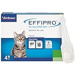 Effipro Flea & Tick Spot-On for Cats | Fast-Acting | 4 Pipettes | Vet-Strength Formula | Easy to Apply | For Cats 1kg+