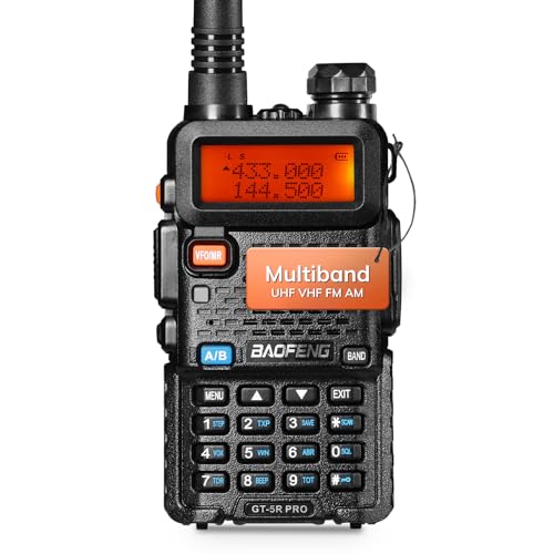 BAOFENG GT-5R Pro Walkie Talkie, Dual Band Radio för UHF VHF 144-146/430-440MHz, lång räckvidd med minne för 128 kanaler, 1800 mAh batteri, hörlurar för vuxna, stöds av Chirp