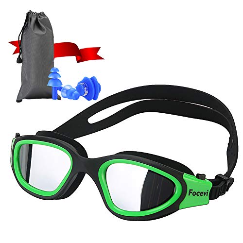 Focevi Schwimmbrille für Herren/Damen Anti-Beschlag Blendschutz UV-beständig Testsieger /Erwachsene/Jugendliche/Männer,groß Profi Schwimmbrillen Brille Cover
