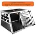 Petigi Hundetransportbox Hundebox Auto Alu Hunde Transportbox Aluminium Kofferraum Transport Box für Hund Dog Autobox 89 x 69 x 50 cm Haustier Käfig