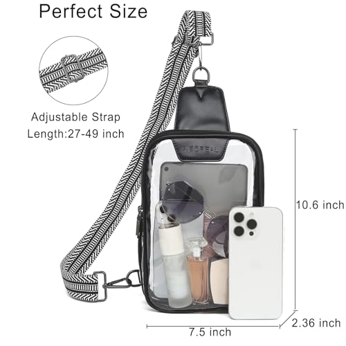NEOREAL Clear Bag for Stadium Events Crossbody Purse Bag for Women Men, Travel Concerts Stadium Approved3