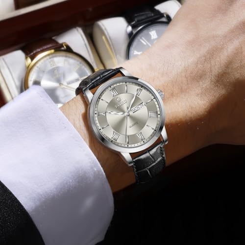 Montre analogique homme Taxau chic avec chiffres romains et cuir - 2