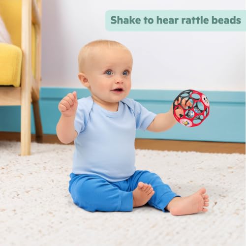 Image of Disney Baby Mickey Mouse Oball Easy Grasp Rattle Along Buddy Infant Toy in Red, Age Newborn and up