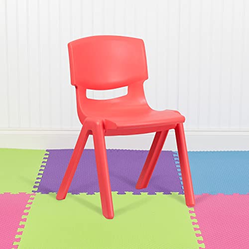 Flash Furniture 5 Pack Red Plastic Stackable School Chair With 15.5'' Seat Height #TOP1