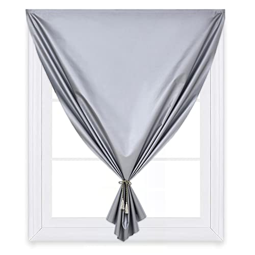 Cortina opaca para exterior con velcro autoadhesivo, protector solar impermeable para baño, sala de estar, dormitorio, panel de cortina [plateado, 39 pulgadas de ancho x 55] Cover