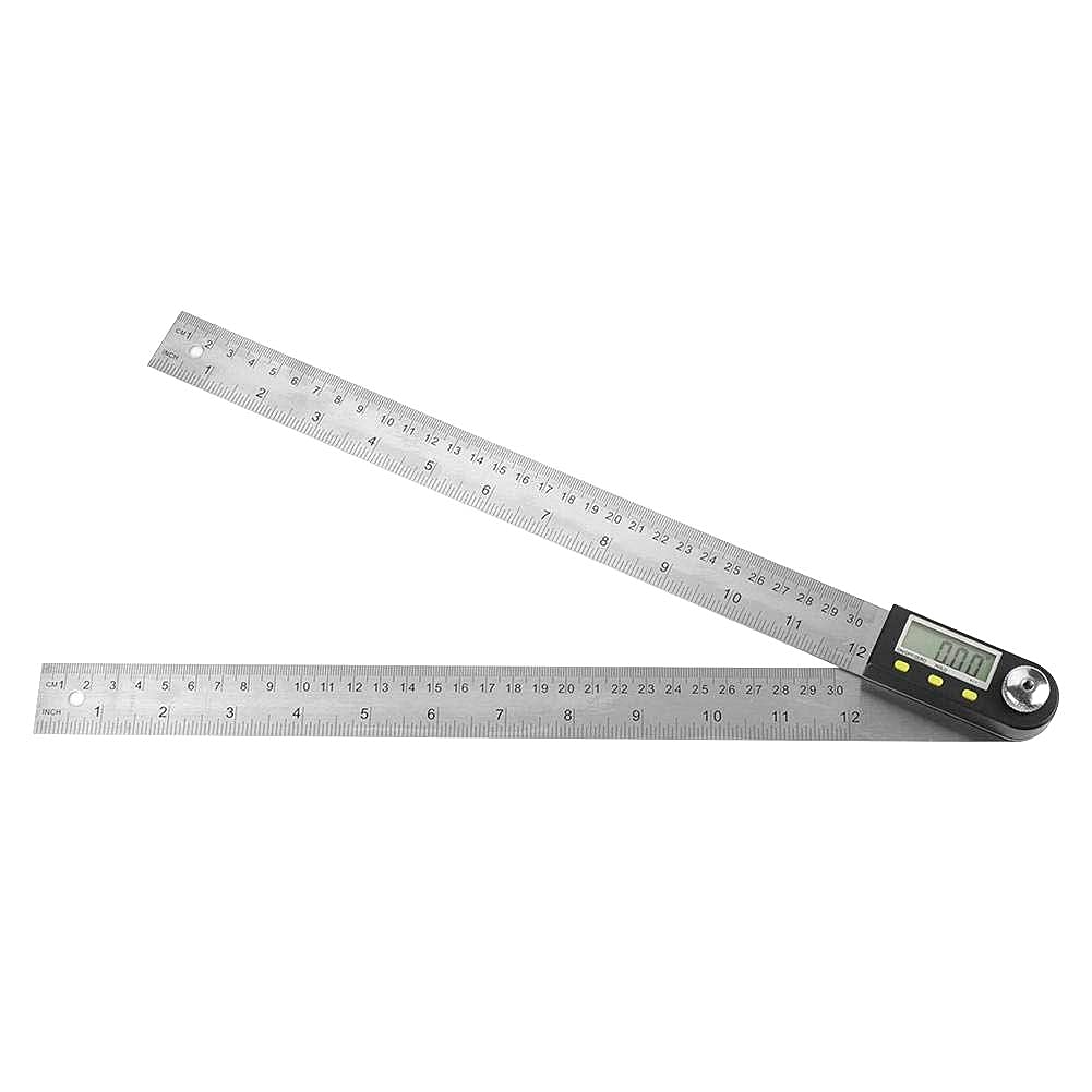 Règle de rapporteur 360 degré de rapporteur 0-300mm rapporteur électronique en acier inoxydable goniomètre numérique chercheur d'angle règle de jauge à onglets