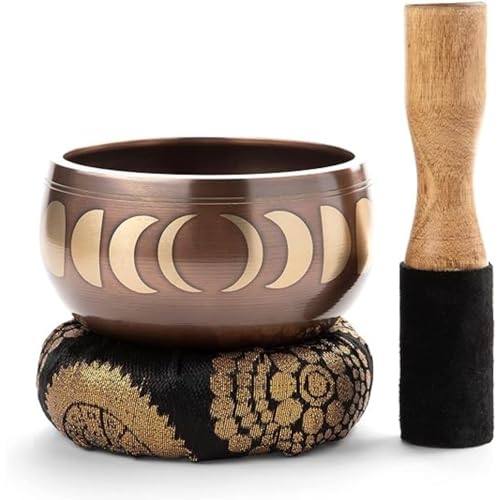 Image of The Healing Store 4 inch Tibetan Singing Bowls Set Meditation Sound Bowl hand Hammered For Yoga Meditation Mindfulness Healing & Chakra Balancing (CHERRISH)