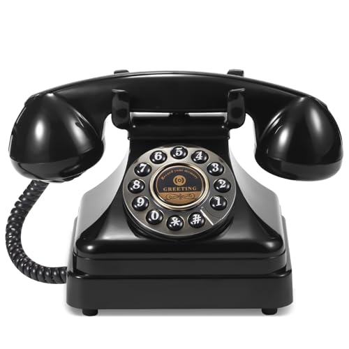 Home Creative Audio Guest Book Wedding Phone,Audio Guestbook Phone Vintage Style Audio Message Voicemail for Graduation Retirement Party Birthdays Baby Shower Special Occasions (Black)