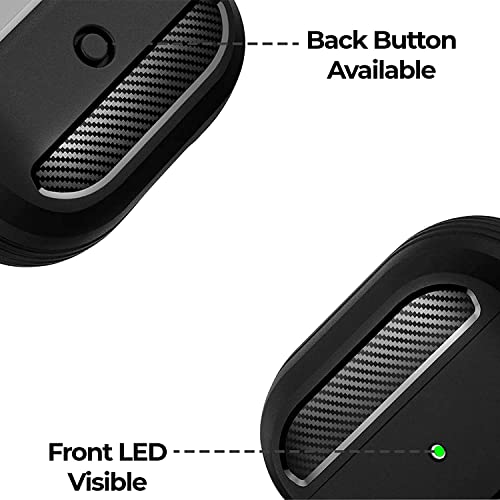 Image of Sounce Tough Case Compatible with Airpods Pro 2 Case with Carabiner, Rugged Protective Cover for Airpods Pro 2 Generation Case, Scratch Resistant, Drop Protection, Shock Armor Series - (Matte Black)