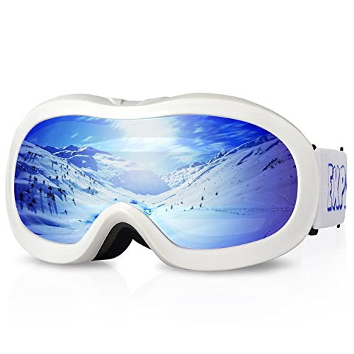 Lunette ski enfant antibuée compatible casque de 2 à 14 ans masque ski OTG garçon fille
