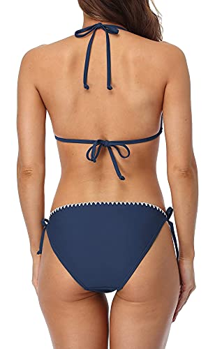 beautyin Women's Bikini Swimsuit Triangle String Halter Two Piece Bathing Suits2