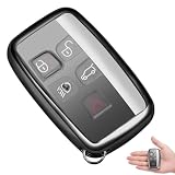 Funda para Llave de Coche de TPU compatible con Range Rover y Jaguar, Carcasa Protectora para Llave Discovery Sport Evoque, Negro Cristalino