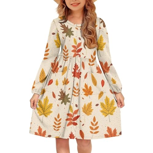 Girls Maxi Dress Long Sleeve Casual A Line Twirly Skater Dresses 5-14 Years